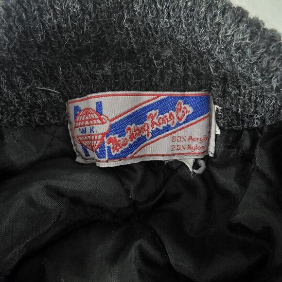 New Wang Kong VTG Rose Floral Grey Red Woman Cardigan Jacket Large Grannycore - Picture 9 of 9